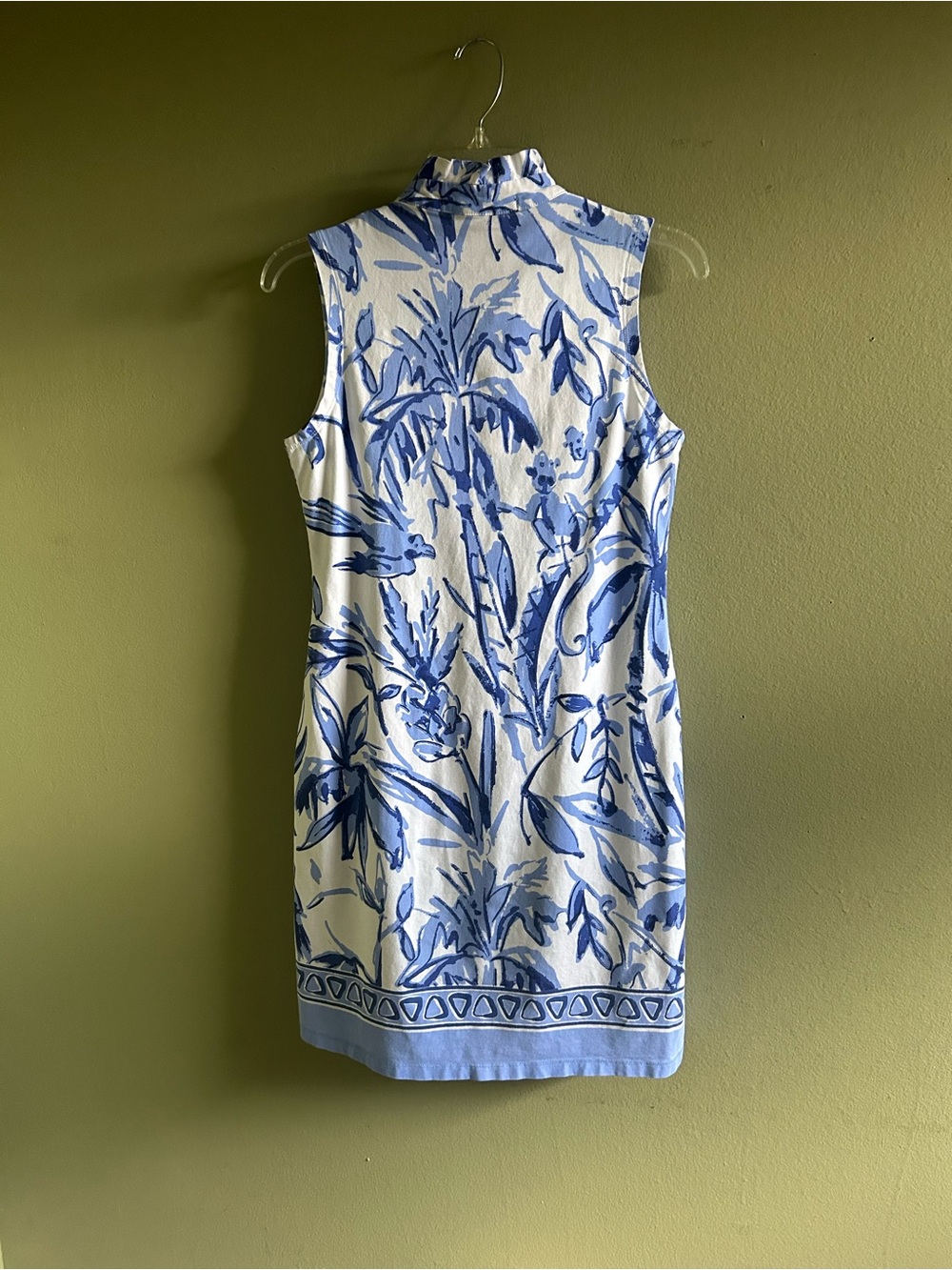 Barbara Erickson Sleeveless Blue & White Floral Shift Dress Sz S - Picture 2 of 7